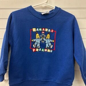 Vintage 90s Blue Bananas in Pajamas Sweatshirt